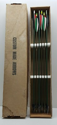 9 Vintage Wooden Arrows With Hilbre Broadheads and 3 Aluminum Easton arrows $99.99