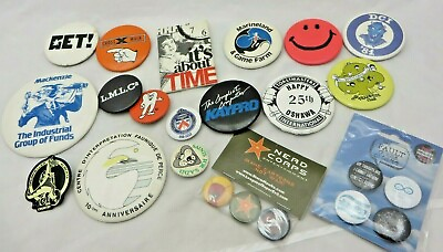 #ad Lot straight back buttons Toastmaster Nerd Corps Fault Stars Happy Face X walk $16.56