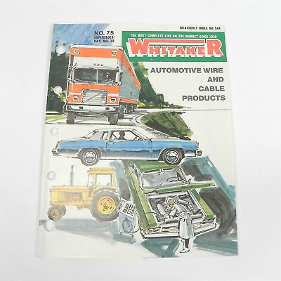 #ad VINTAGE 1976 WHITAKER AUTOMOTIVE WIRE AND CABLE PRODUCTS CATALOG IGNITION CABLES $24.97