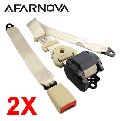 #ad 2X Fits GXC Beige 3 Point Harness Shoulder Adjustable Replace Seat Belt Strap $39.69