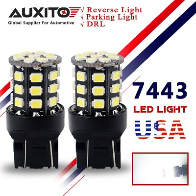 #ad AUXITO 2x 7443 7440 6000K White LED Back Up Reverse Light DRL Parking Light Bulb $10.44