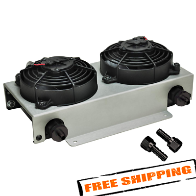 #ad Derale 13740 19 Row Hyper Cool Dual Cool Remote Cooler 6AN $319.99