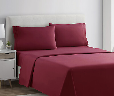 1800 Series 4 Piece Bed Sheet Set Hotel Luxury Ultra Soft Deep Pocket Bed Sheets $31.49