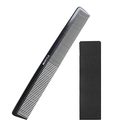 #ad Black Carbon Barber Fiber Cutting Comb Fine Tooth professional Hair Comb $3.99