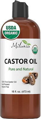 #ad Premium Organic Castor Oil 100% Pure and Hexane Free Cold Pressed Beauty $14.99