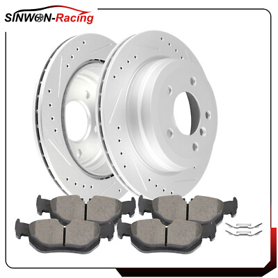 #ad 4X Ceramic Brake Pads and 2X Rotors Rear For 2007 2013 BMW 328i AWD $98.55