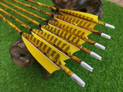12PK Carbon Arrows 30quot; SP400 Feathers Tips Compound Recurve Bow Hunting Target $39.99