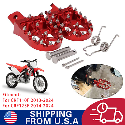 #ad Foot Pegs Dirt Bike Footpegs Foot Pedals For CRF110F 2013 2024 CRF125F 2014 2024 $35.99