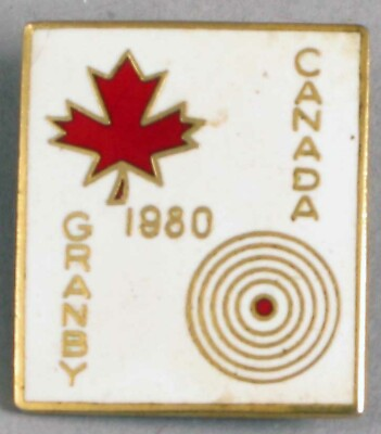 #ad #ad GRANBY CANADA 1980 SHOOTING RIFLE PISTOL CHAMPIONSHIP ENAMEL PIN NRA RARE $20.00