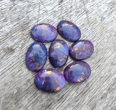 #ad Natural Purple Copper Turquoise Oval Cabochon Flat Back Calibrated Loose Gemston $5.67