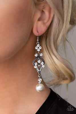 #ad Paparazzi: Elegantly Extravagant White Earrings $4.99