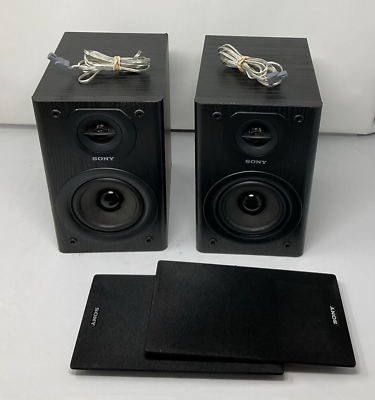 #ad Sony SS SBT100 2 Way 50w Stereo Bookshelf Speakers Wired 2 TESTED $44.87