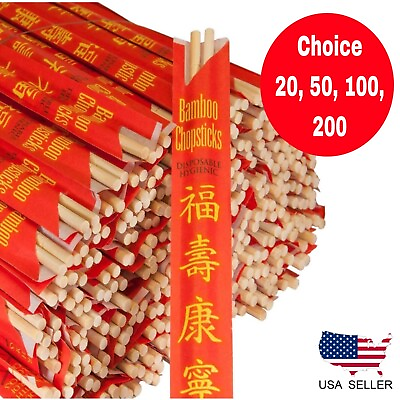 #ad Disposable Chinese Bamboo Chopsticks 9quot; Long Individually wrapped $5.50