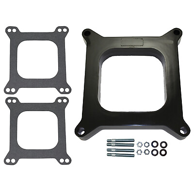 1quot; Phenolic Plastic Carb Spacer Open Square Flange W Gaskets amp; Studs Holley $25.99