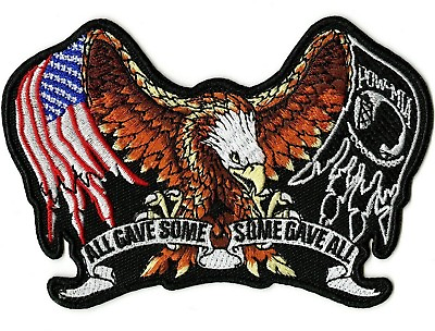 #ad Pow Mia Eagle Patch 5quot; quot;All Gave Somequot; US Flag Military Embroidered Iron On $8.99