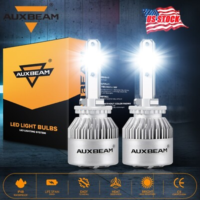 #ad AUXBEAM 880 881 LED Bulb Fog Driving Light Conversion Kit White 6000K 72W 8000LM $30.99