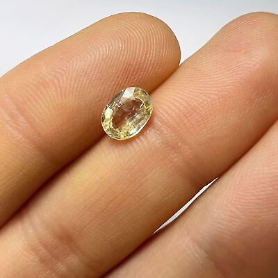 #ad 1.29CTW Loose Light Yellow Oval Sapphire 7.50x5.58x3.20mm Earth mined Gemstone $218.74