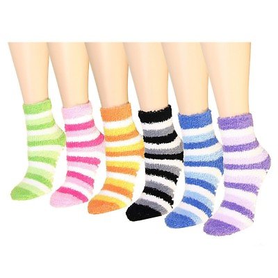 #ad Non Slip 6 12 Pairs Womens Socks Soft Cozy Fuzzy Warm Winter Room Ankle Slipper $10.95