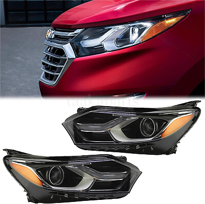 #ad Headlights Headlamps Pair Halogen w LED DRL For 2018 2019 2020 Chevy Equinox $149.99