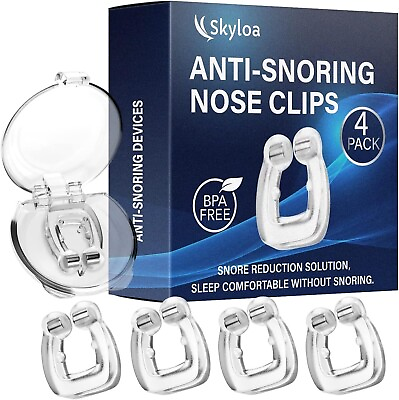 #ad 4PC Silicone Magnetic Anti Snore Nose Clip Stop Snoring Apnea Aid Device Stopper $4.99