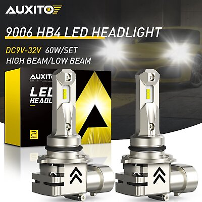 #ad AUXITO 2X 9006 HB4 LED Headlight Bulbs Kit 6000K White High Low Beam Light Bulb AU $33.99