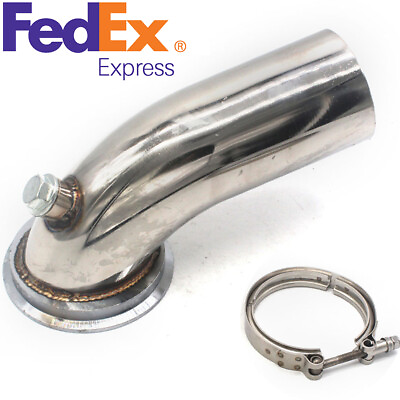 #ad #ad 90° Stainless Downpipe Elbow Adapter w Clamp For Turbo HY35 HE351 $72.89