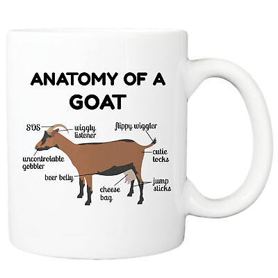 #ad Funny Dairy Goat Anatomy Mug Unique Goat Farmer Gift Coffee Cup I Love Goats $13.99