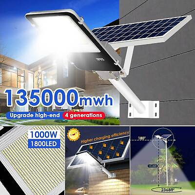 #ad 1000W Solar Street Lights Outdoor Dusk to Dawn Solar LED Outdoor Light W Remote $133.89