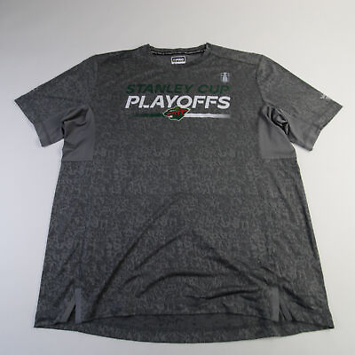 #ad Minnesota Wild Fanatics NHL Pro Authentics Short Sleeve Shirt Men#x27;s Gray New $31.49