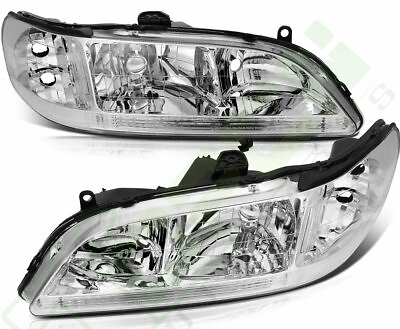 #ad #ad Chrome Headlights Fits 1998 2002 Honda Accord Front Clear Headlamps Left Right $66.99