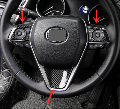 #ad Carbon Fiber Steering Wheel Decor Frame Trim 3PCS For Toyota Camry 2018 2023 $16.73