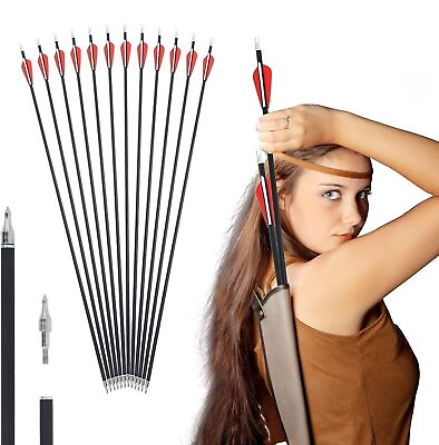 Archery Hunting 30 Inch Carbon Arrow Spine 500 Compound And Recurve Bow Practice $104.49