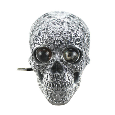 #ad Universal Handmade Skull LED Hi Lo Beam Headlight Custom Headlamp For Harley BMW $93.59