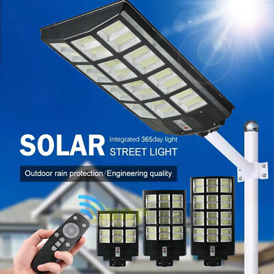 Outdoor Commercial 1600W LED Solar Street Light IP67 Dusk to Dawn Road LampPole $119.85