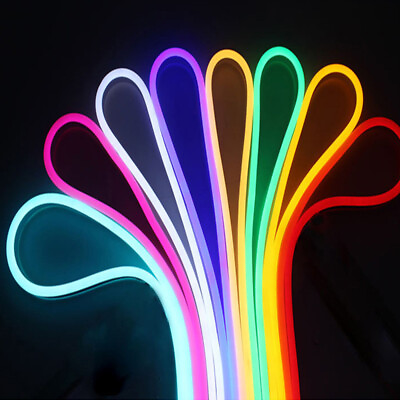 #ad 12V LED Strip Waterproof Sign Neon Lights Silicone Tube with Buckles 1M 2M 3M 5M $11.35