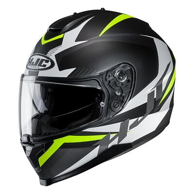 #ad Full Face Helmet HJC C70 Troky mc4Hsf Matte Black White Yellow Size M $169.88
