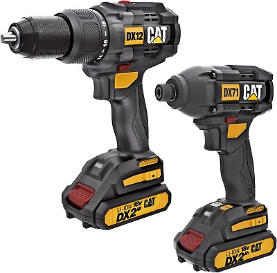 #ad Cat® 18V 1 FOR ALL Cordless Hammer Drill amp; Impact Driver Combo Kit 2 Batteries $209.99