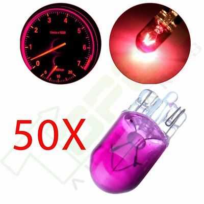 #ad 50Pcs T10 W5W 194 Purple Glass Instrument Panel Light Car Dash Halogen Bulbs 12V $9.59