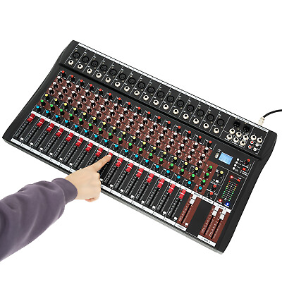 #ad 16 Channel Studio Audio Mixer Bluetooth USB Digital Sound Mixing Console Board $125.40