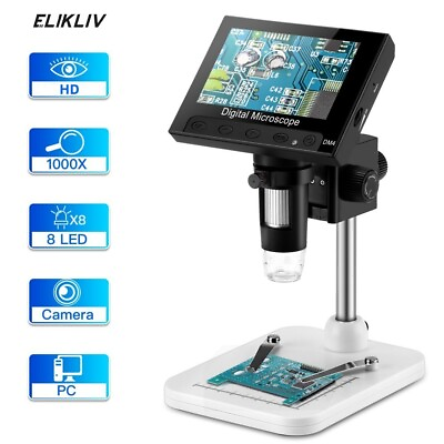 #ad Elikliv Digital Microscope 1000X 4.3#x27;#x27; LCD Screen Jewelry Loupe Coin Magnifier $43.99