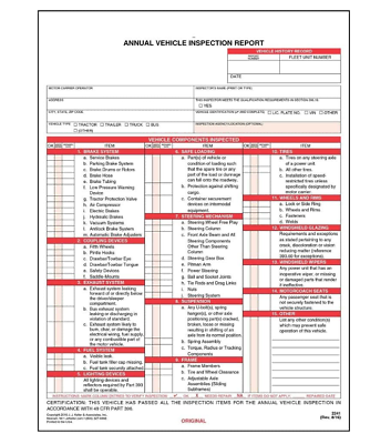 #ad #ad Annual Vehicle Inspection Report 100 Pk. Snap Out Format 3 Ply with Carbon In $129.99