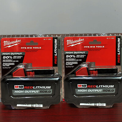 #ad 2 GENUINE High output 48 11 1865 18V Milwaukee 6.0 AH Batteries M18 NEW $118.99