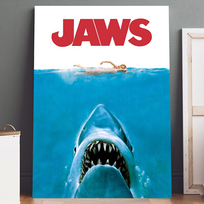 #ad Canvas Print: Jaws Movie Poster Wall Art $27.95
