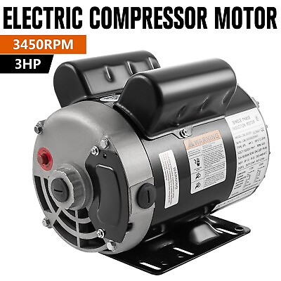 #ad 3 HP 3450 RPM Electric Motor Compressor Duty 56 Frame 1 Phase 115 230 Volts $143.90