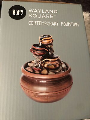 #ad CONTEMPORARY FOUNTAIN 3 TIERING POTS WAYLAND SQUARE BRAND NEW FASTSHIP $17.99