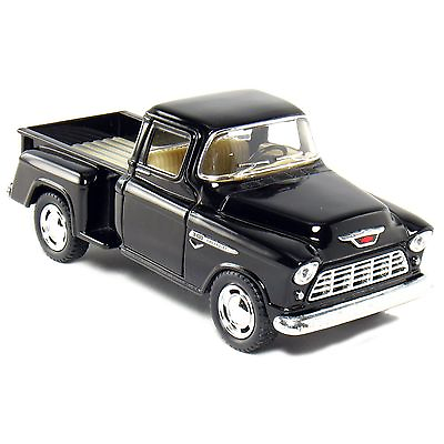 #ad Kinsmart 1955 Chevy Stepside 3100 Pick up truck 1:32 Diecast Model Car Black $8.98