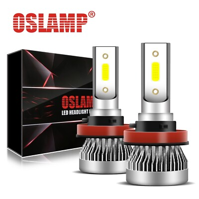 #ad OSLAMP H11 H8 H9 6500K White MINI LED Headlight Bulbs High Low Beam Fog Light $13.99