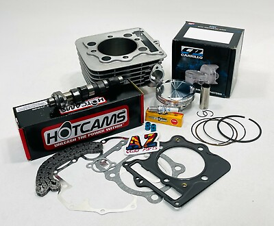 #ad 99 14 Honda 400EX 400 EX Top End Cylinder Kit CP Piston Gaskets Stage 1 Hot Cam $559.98