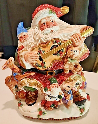 #ad Vintage Fitz amp; Floyd Forest Festival Christmas Figurine Santa Cookie Jar 11x8” $45.00