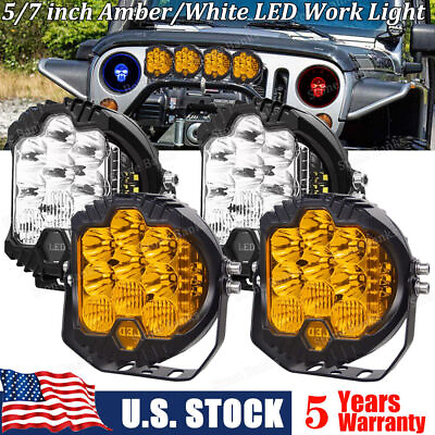 #ad 5 7inch LED Work Light Pods Spot Flood Combo Offroad SUV Driving Fog Lamp 2X 4X $214.27